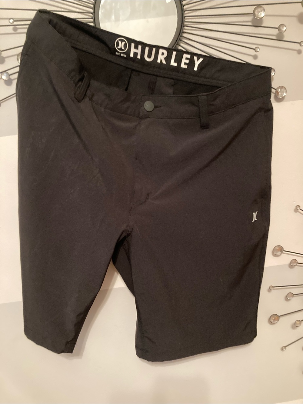 Hurley Black Men's Hybrid Stretch Shorts